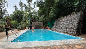 Swimming Pool With Waterfall